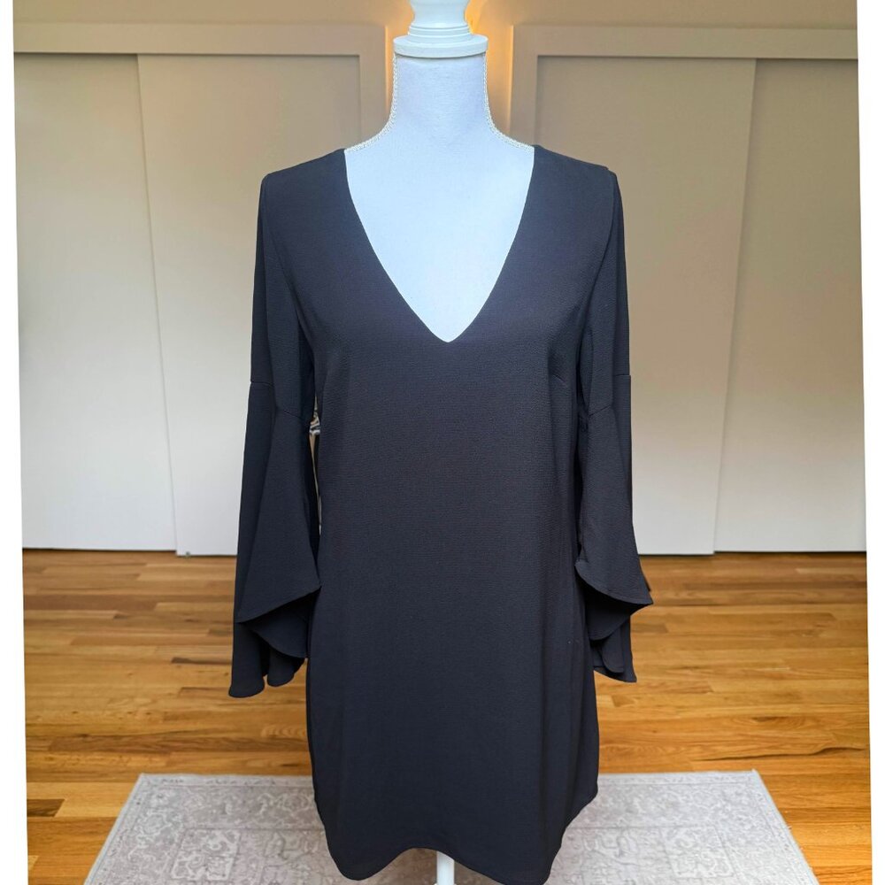 Y2K Bebe Little Black Dress – Fluted Sleeve Mini